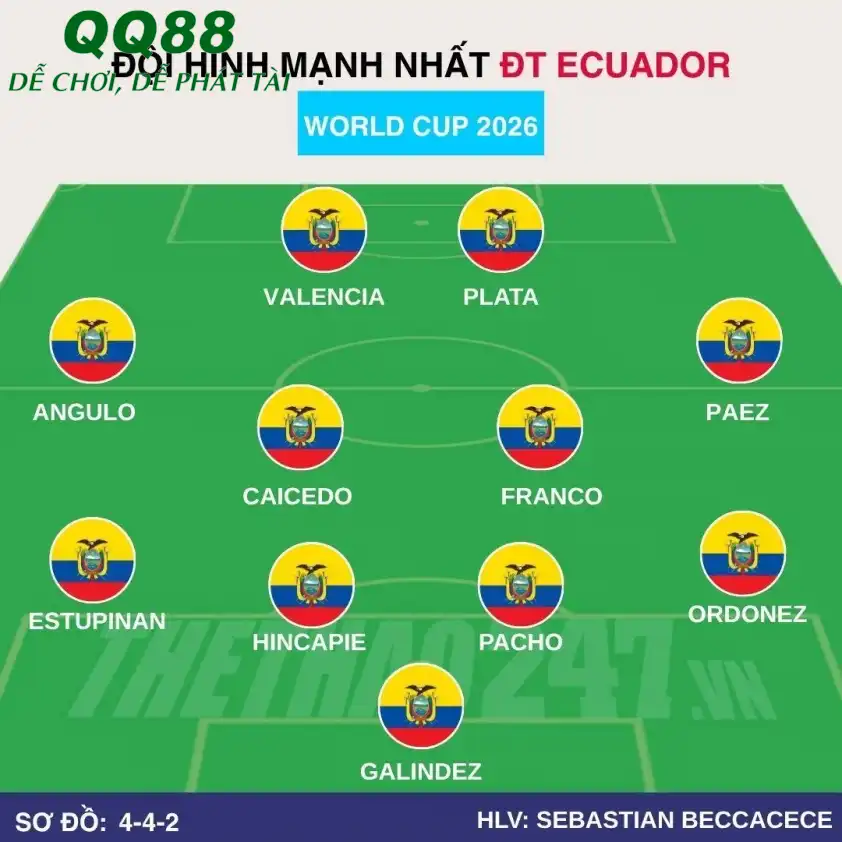 Đội hình dự kiến Ecuador